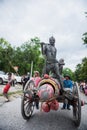 Uthaithanee,Thailand -MAY 30 2019 : People dress up the characters in the novel walking at the parade of Rocket festival Ã¢â¬ÅBoon